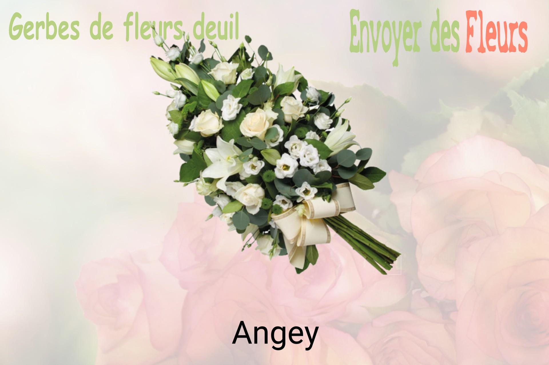 Gerbe de fleurs de deuil livrée à Angey